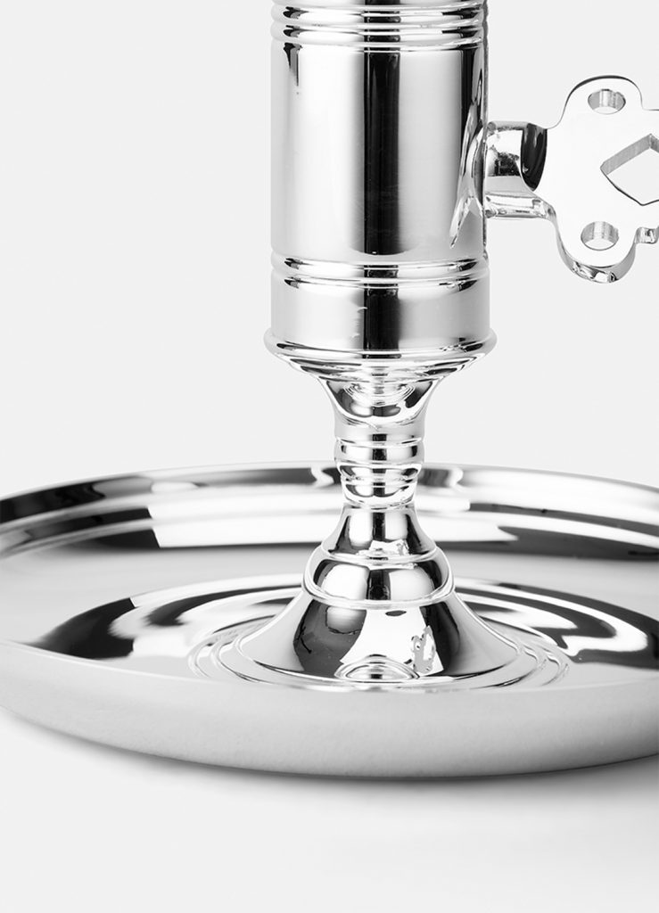 produktfoto ljusstake silver detalj skultuna